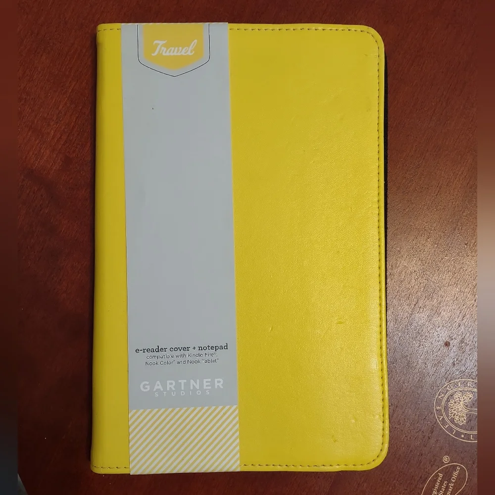 Gartner Studios Yellow Kindle, Nook Travel Tablet e-reader Cover + Bonus Notepad